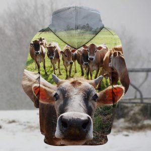 A Herd of Cattle 3D Hoodie Back