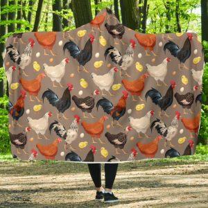 Bantam Chicken Hen Rooster Chick Hooded Blanket