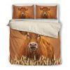 brown dairy cow bedding set