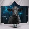 Cow in Galaxy Hooded Blanket