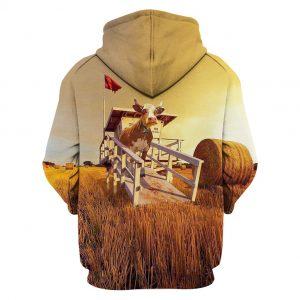 Cow On Sunshine 3D Hoodies back