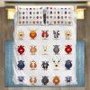 Different breeds of cattle face bedding set