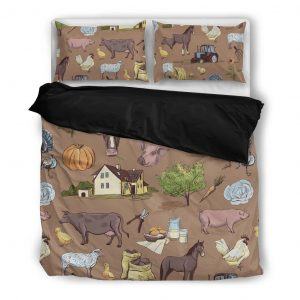 farm life with farm animal bedding set black