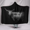 Highland Cattle Black Hooded Blanket