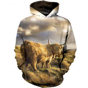 Highland Cattle in the Field 3D Hoodie