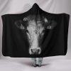 Impressive Black and White Cow Hooded Blanket