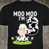 Moo I'm Three 3rd Birthday Cow Shirt Hoodie Sweater Tank Top