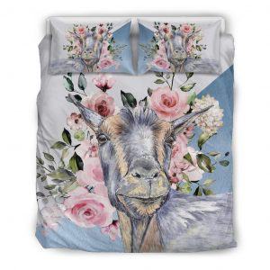 Super Cute Goat with Rose Bedding Set Queen